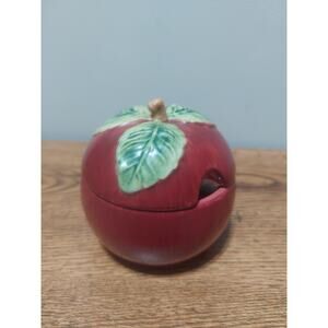 Charter Club Summer Grove Ceramic Apple Sugar Bowl Dish With Lid No Spoon